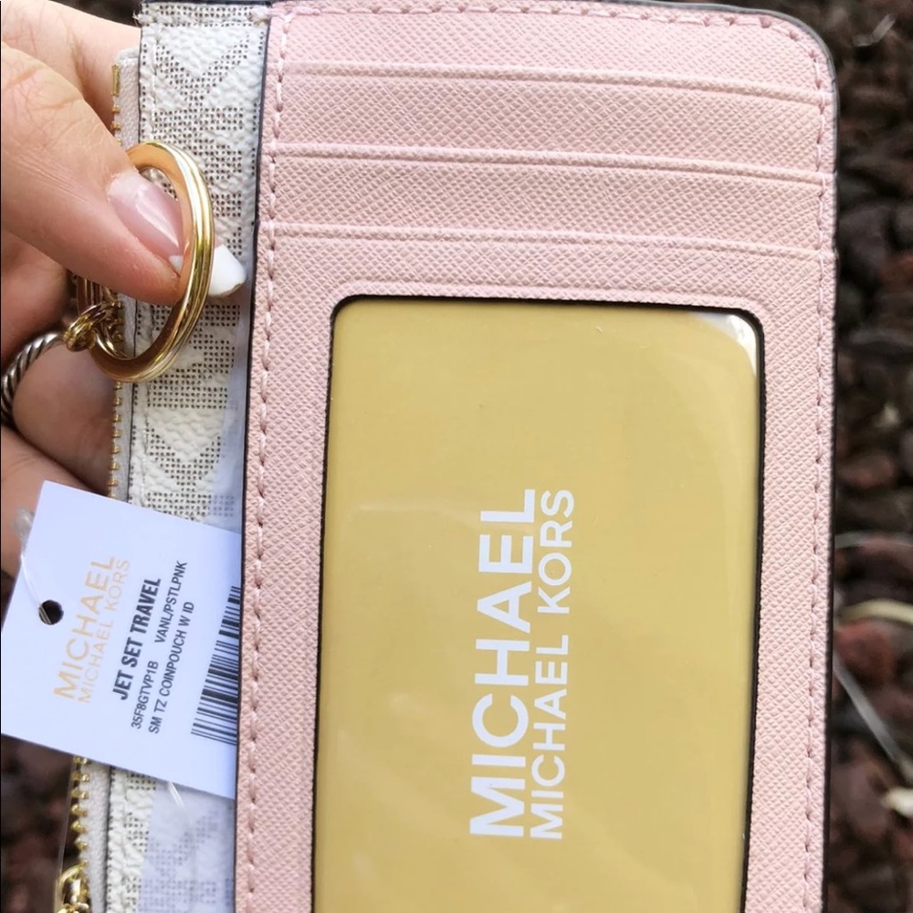 🌸NWT Michael Kors Key Ring Card Holder Pink - Picture 3 of 7